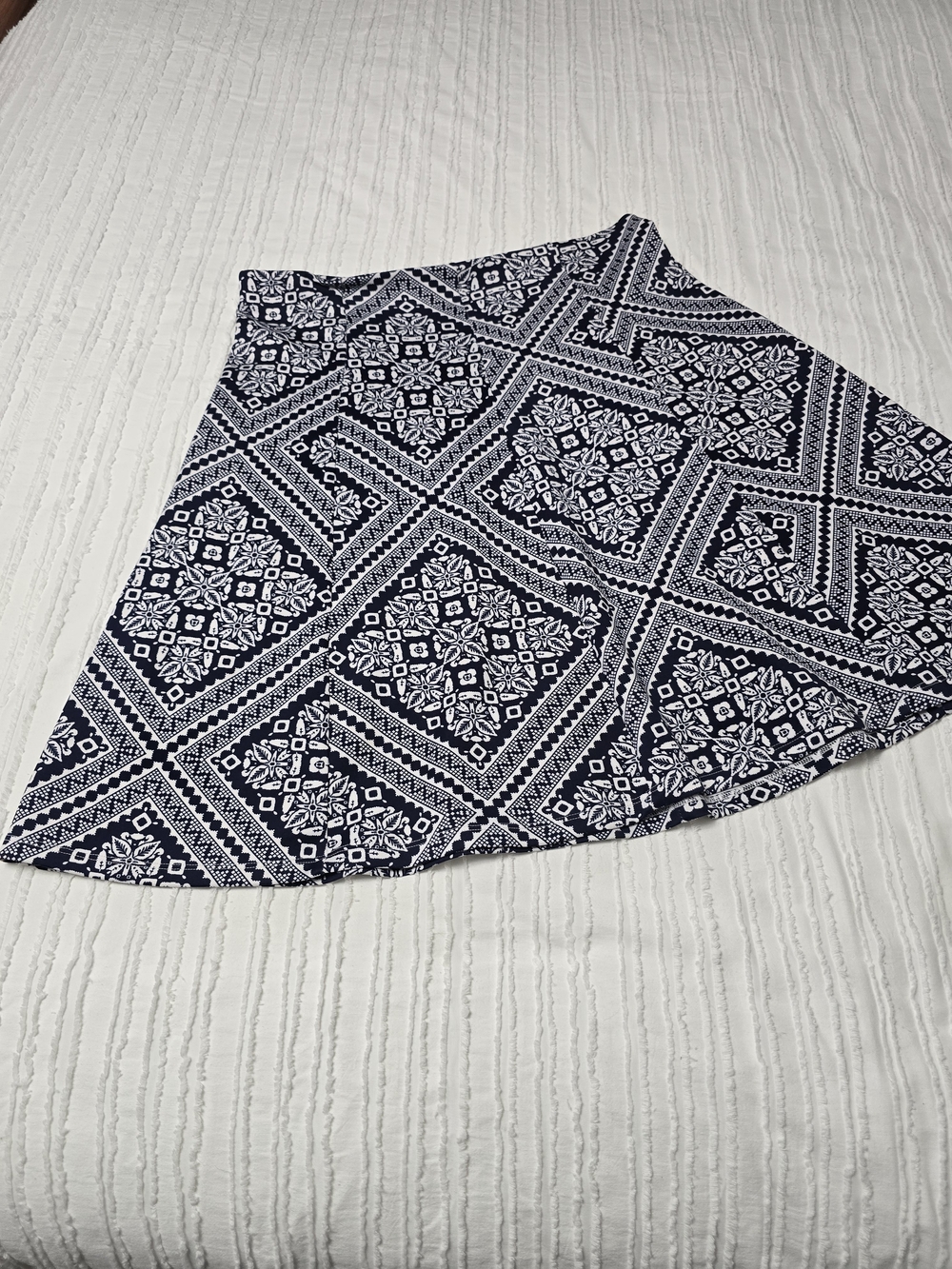 Faith and Joy Navy and White Skater Skirt
